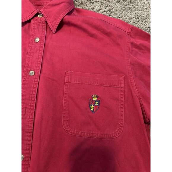 CAROLINA BLUES Button Front Shirt Logo Casual Preppy Basic Western Sz 16W READ - Picture 5 of 8